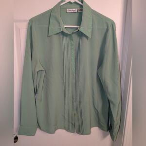 Vintage Claudia Richard Green Dress Shirt